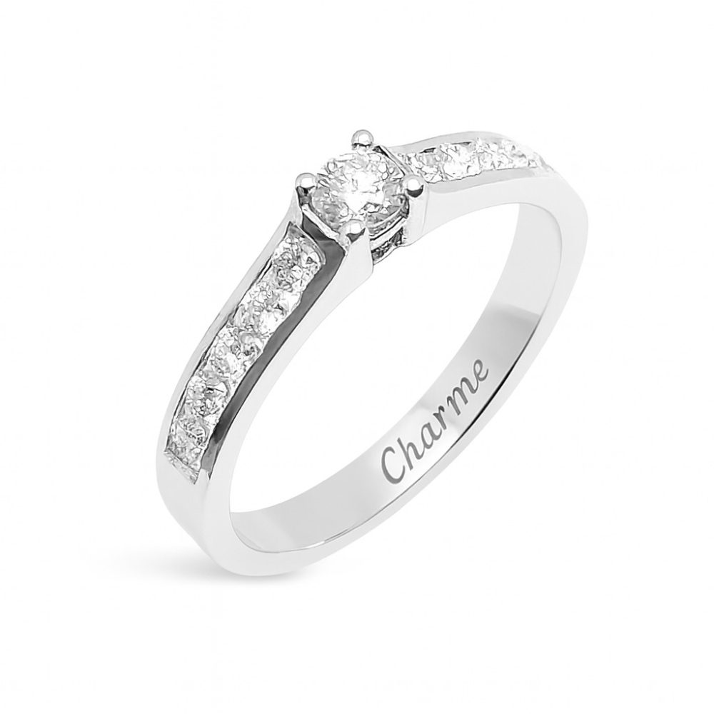 Damenring, Antragsring, Weissgold 585, mit 0,50 ct Diamanten (P000553)