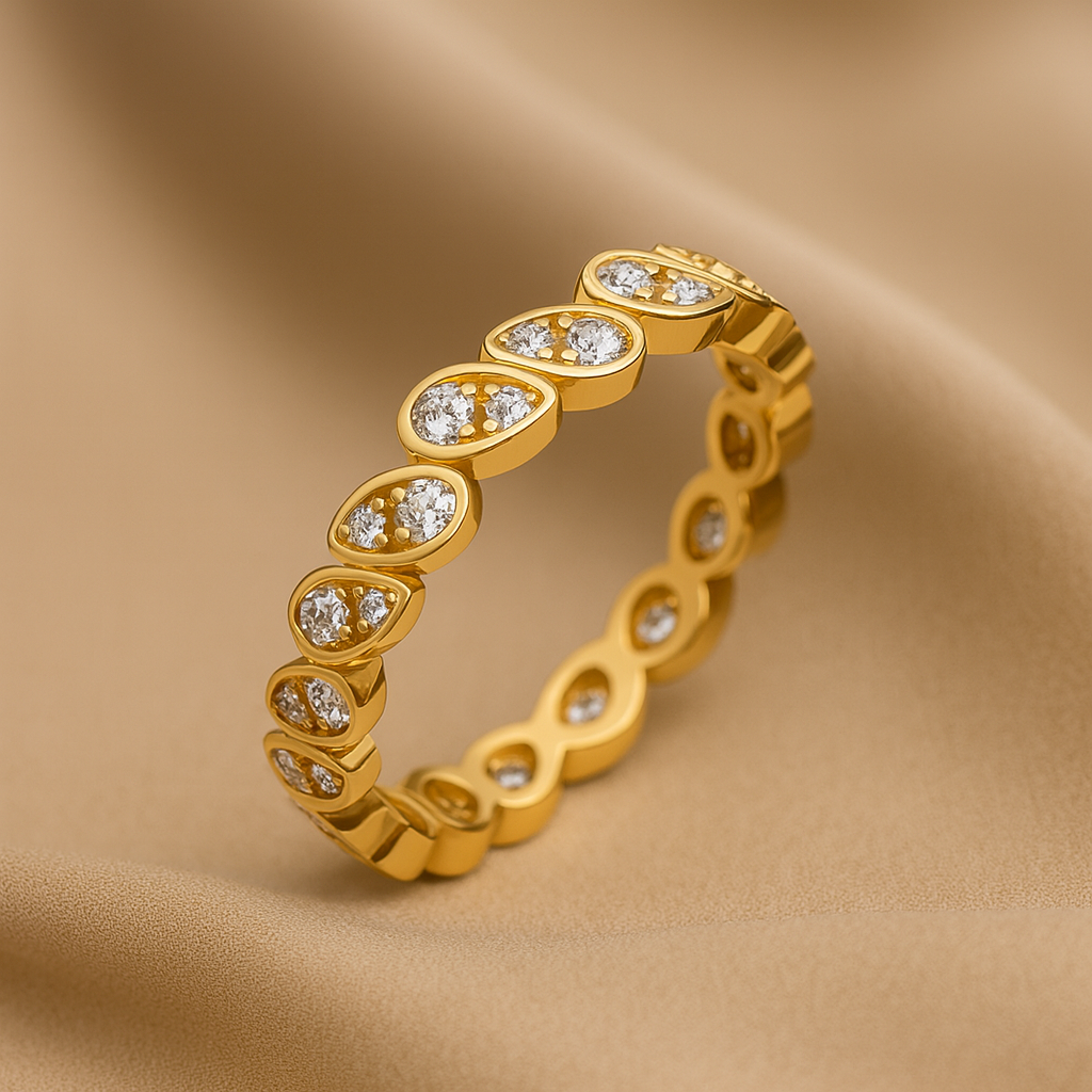 Diamantring - Memoire, Gelbgold – Bild 2