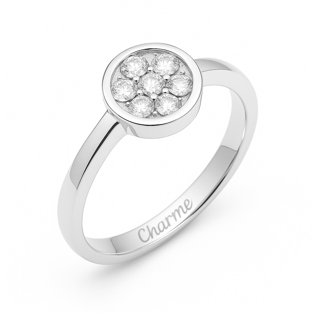 Damenring, Antragsring, Weissgold 585, mit 0,25 ct Diamanten (P000584)