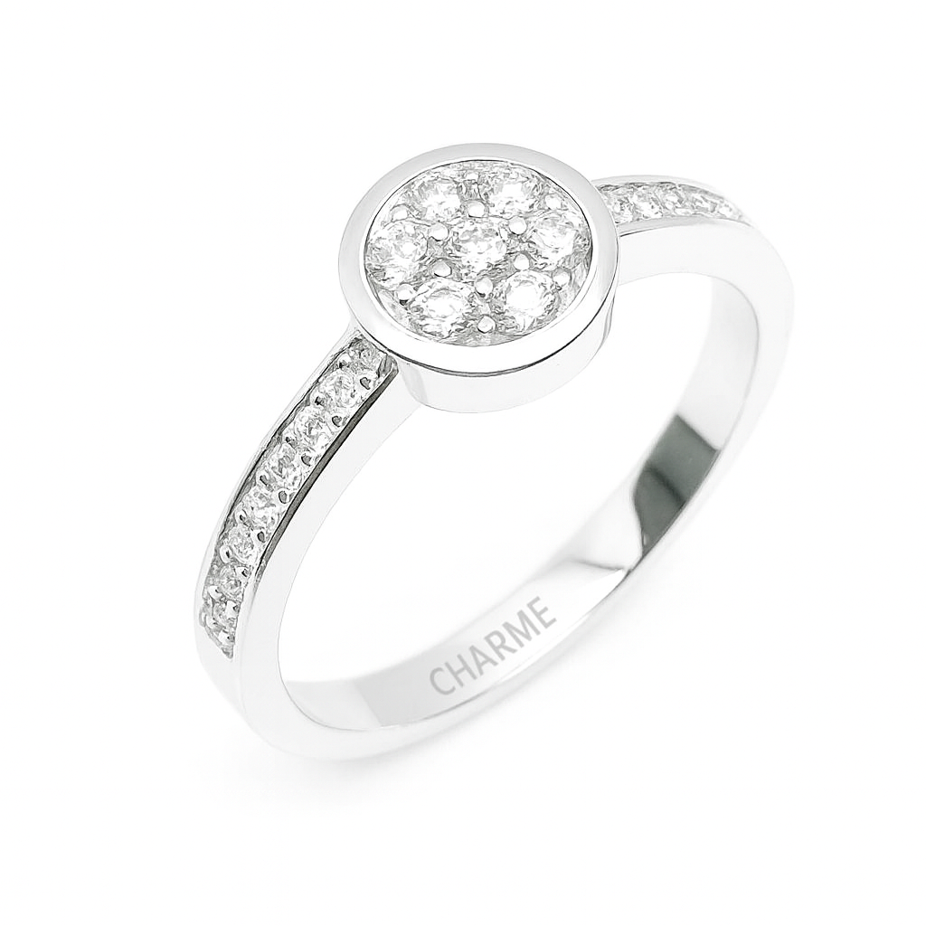 Damenring, Antragsring, Weissgold 585, mit 0,35 ct Diamanten (P000509)