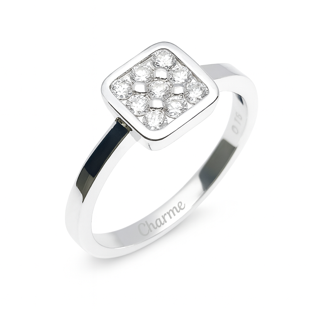 Damenring, Antragsring, Weissgold 585, mit 0,27 ct Diamanten (P000583)