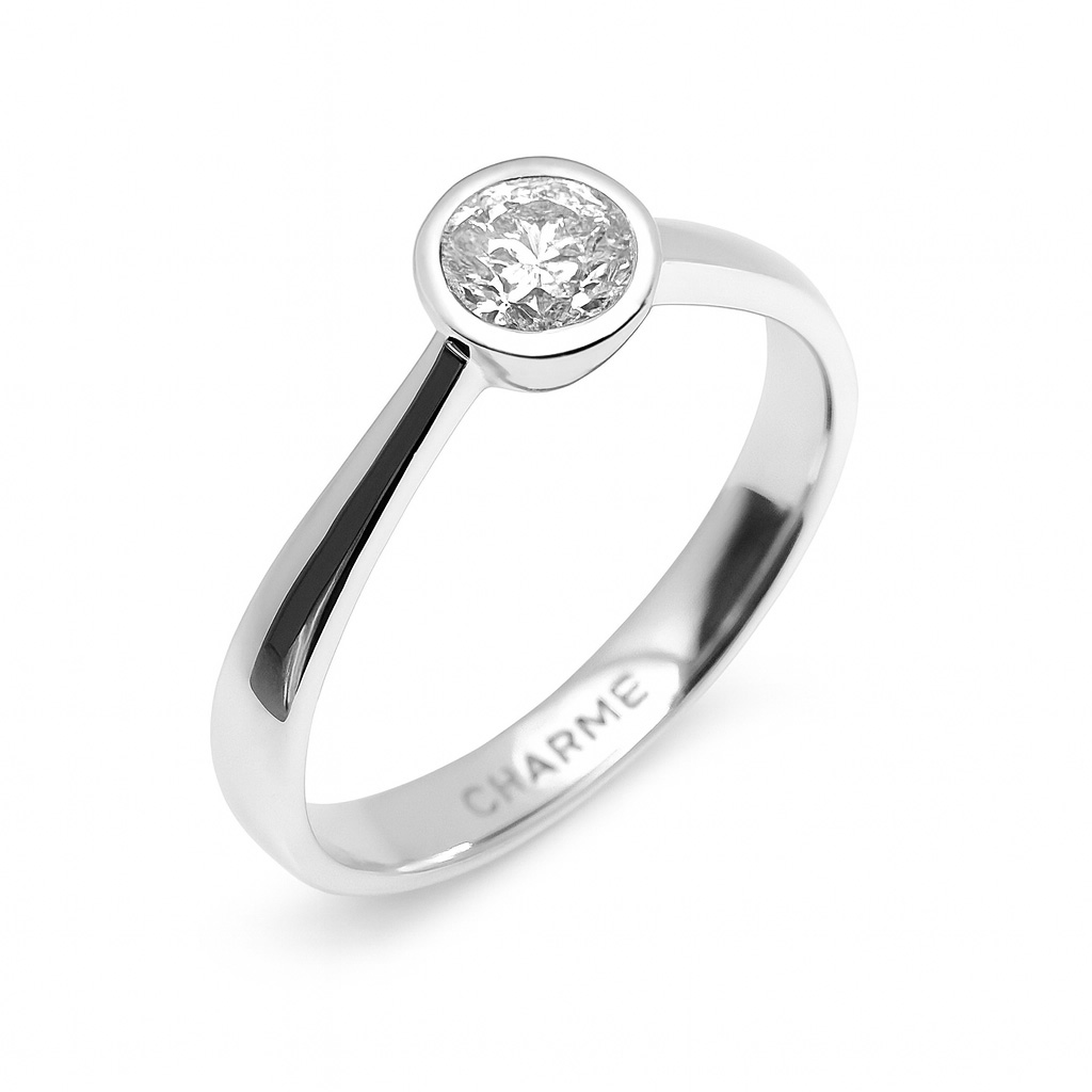 Damenring, Antragsring, Weißgold 585, mit 0,30 ct Diamanten (P000006)