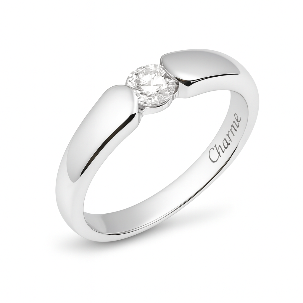 Damenring, Antragsring, Weißgold 585, mit 0,30 ct Diamanten (P00008)