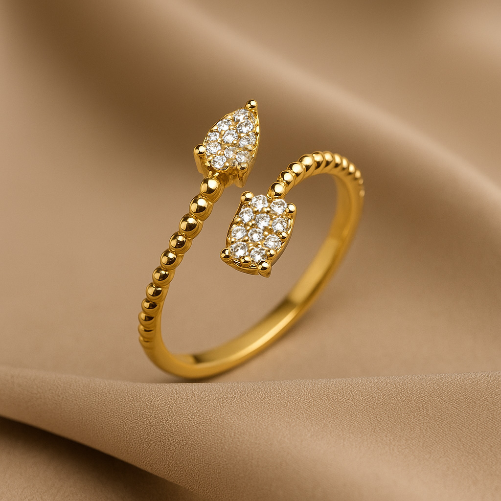 Diamantring - Liora Twist, Gelbgold – Bild 2