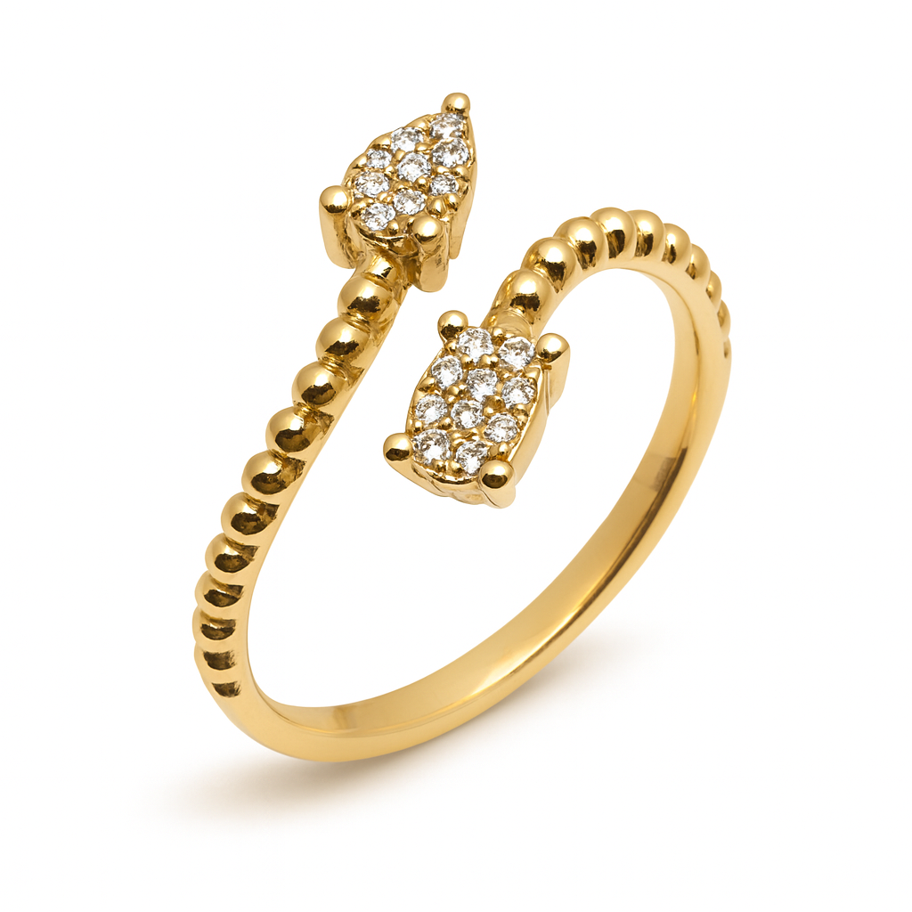 Diamantring - Liora Twist, Gelbgold