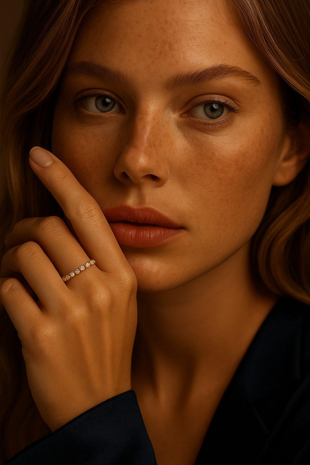 Diamantring - Soleil, Gelbgold – Bild 3