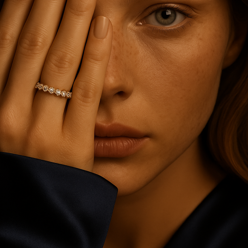 Alternative view of Diamantring - Soleil, Gelbgold