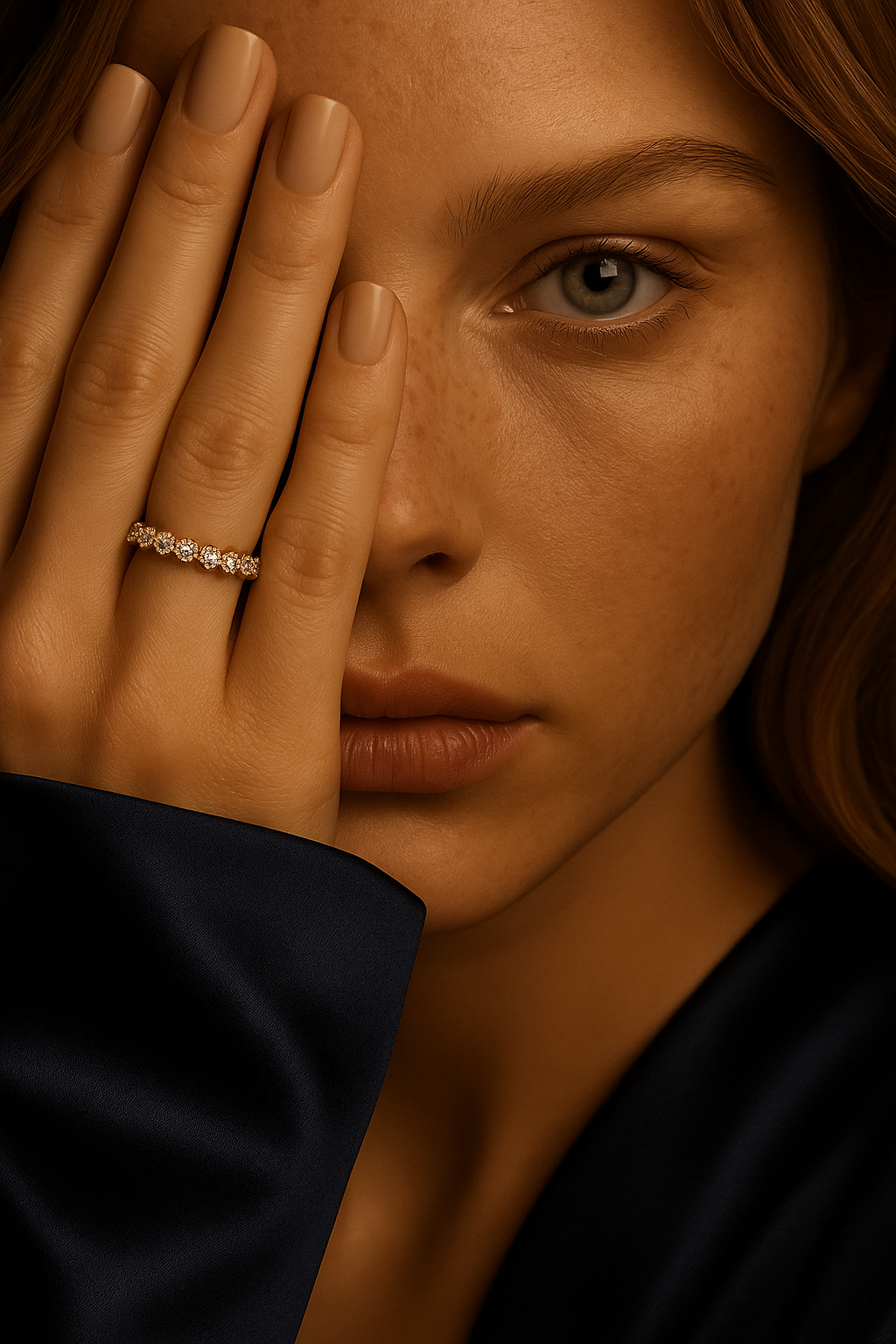 Diamantring - Soleil, Gelbgold – Bild 2