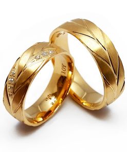 Trauringe Gelbgold 585 mit 0,08 ct Diamanten – W110Y