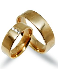Trauringe Gelbgold 585 mit 0,09 ct Diamanten – B451