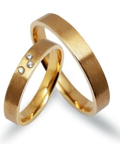 Trauringe Gelbgold 585 mit 0,03 ct Diamanten – AN201