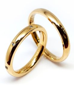 Trauringe Gelbgold 585 mit 0,07 ct Diamanten MEMO5