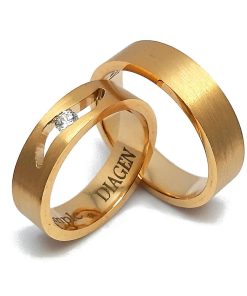Trauringe Gelbgold 585 mit 0,10 ct Diamanten – CJ007