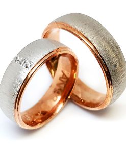 Trauringe Rotgold 585 mit 0,03 ct Diamanten – AN93