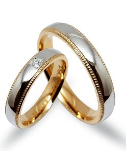 Trauringe Weiß- und Gelbgold 585 mit 0,05 ct Diamanten – PR08