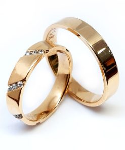 Trauringe Gelbgold 585 mit 0,21 ct Diamanten – RD050