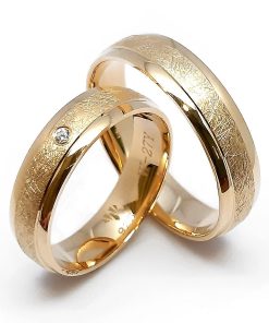 Trauringe Gelbgold 585 mit 0,02 ct Diamanten – W27Y