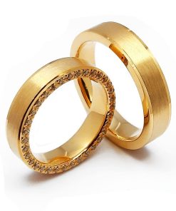 Trauringe Gelbgold 585 mit 0,38 ct Diamanten – W37Y