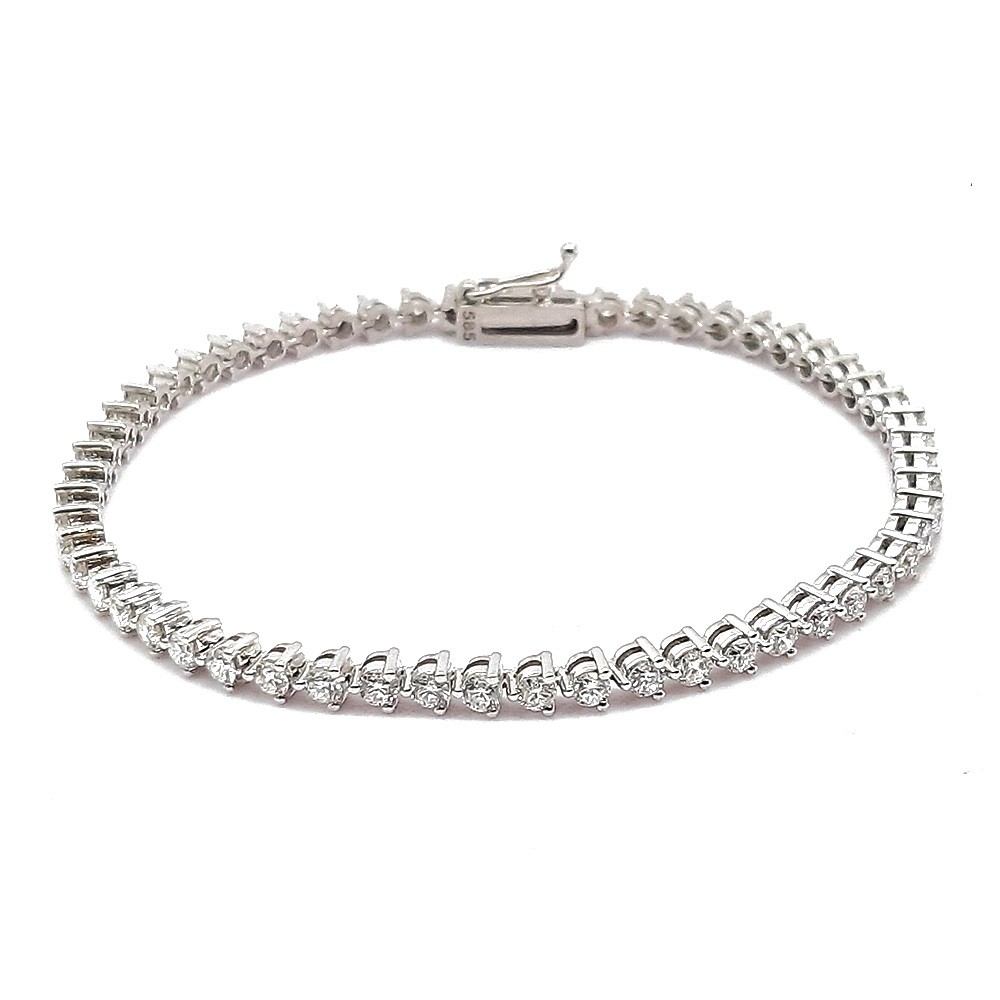 Tennisarmband, Weißgold 585 mit 3,42 ct Diamanten (P000340)