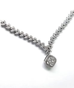 Collier Weißgold 585 mit Diamanten – P000327