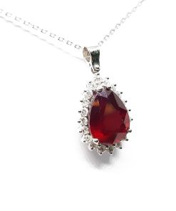 Anhänger Weißgold 750 mit 0,44 ct Diamanten und Rubin – FP00007