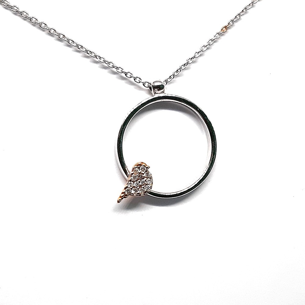 Anhänger, Weiß- und Gelbgold 750 mit 0,07 ct Diamanten (FP00003)
