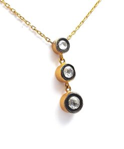 Retro-Anhänger Feingold / Silber 925 mit Diamanten – FE00108