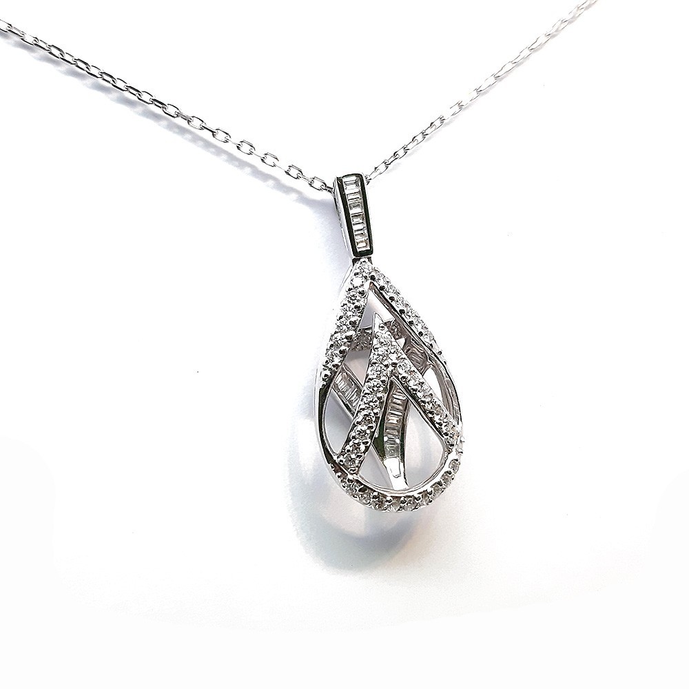 Anhänger, Weißgold 750 mit 0,32 ct Diamanten (FP00019)