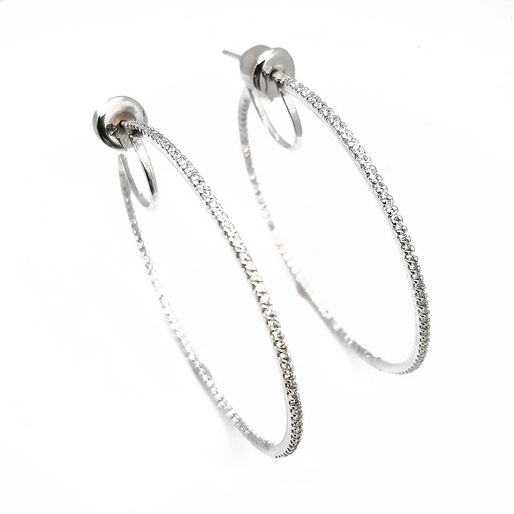 Creolen, Weißgold 585 mit 0,82 ct Diamanten (FP000001)
