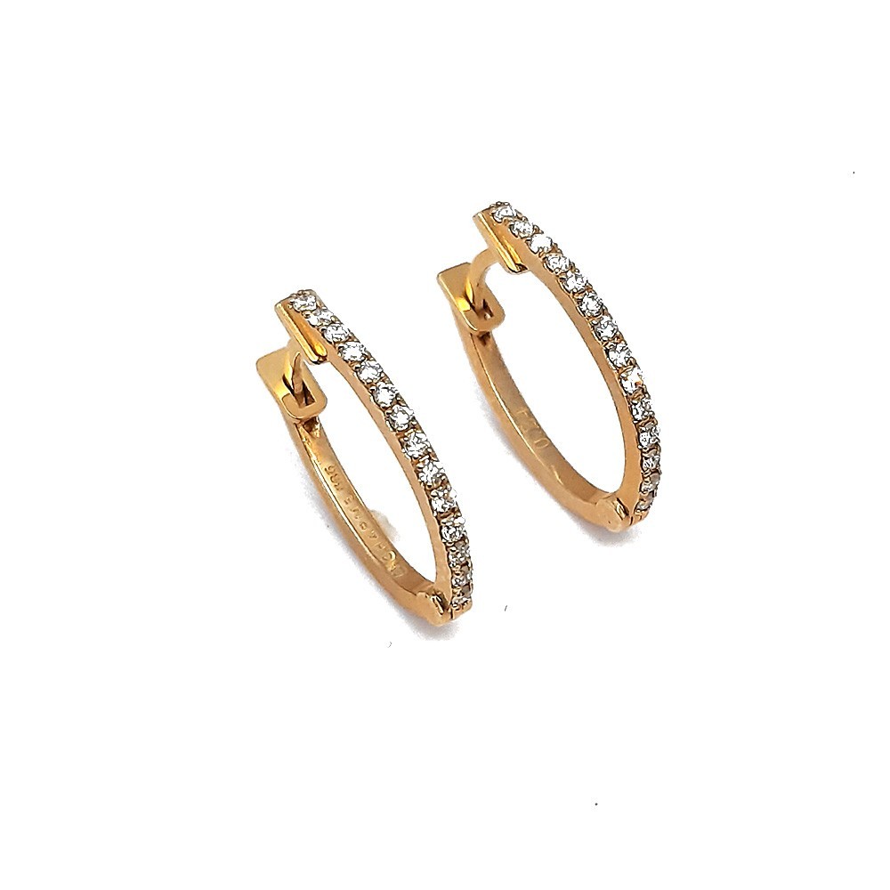 Creolen, Gelbgold 585 mit 0,24 ct Diamanten (V000005)