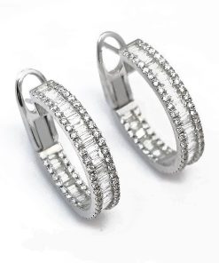 Creolen Weißgold 585 mit 1,55 ct Diamanten – P000305