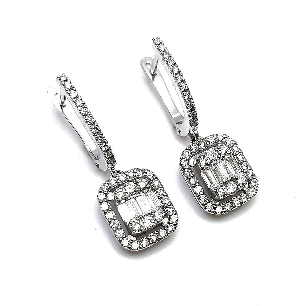 Ohrringe, Weißgold 585 mit 0,80 ct Diamanten (P000363)