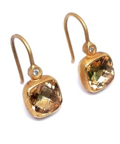 Ohrringe Bicolor mit Diamanten und Topas – FE00107