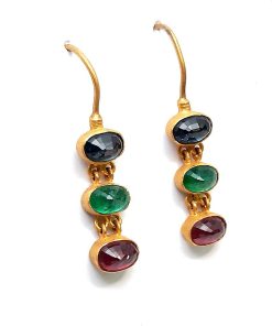 Ohrringe Feingold mit Saphir und Rubin und Smaragd – FE00110