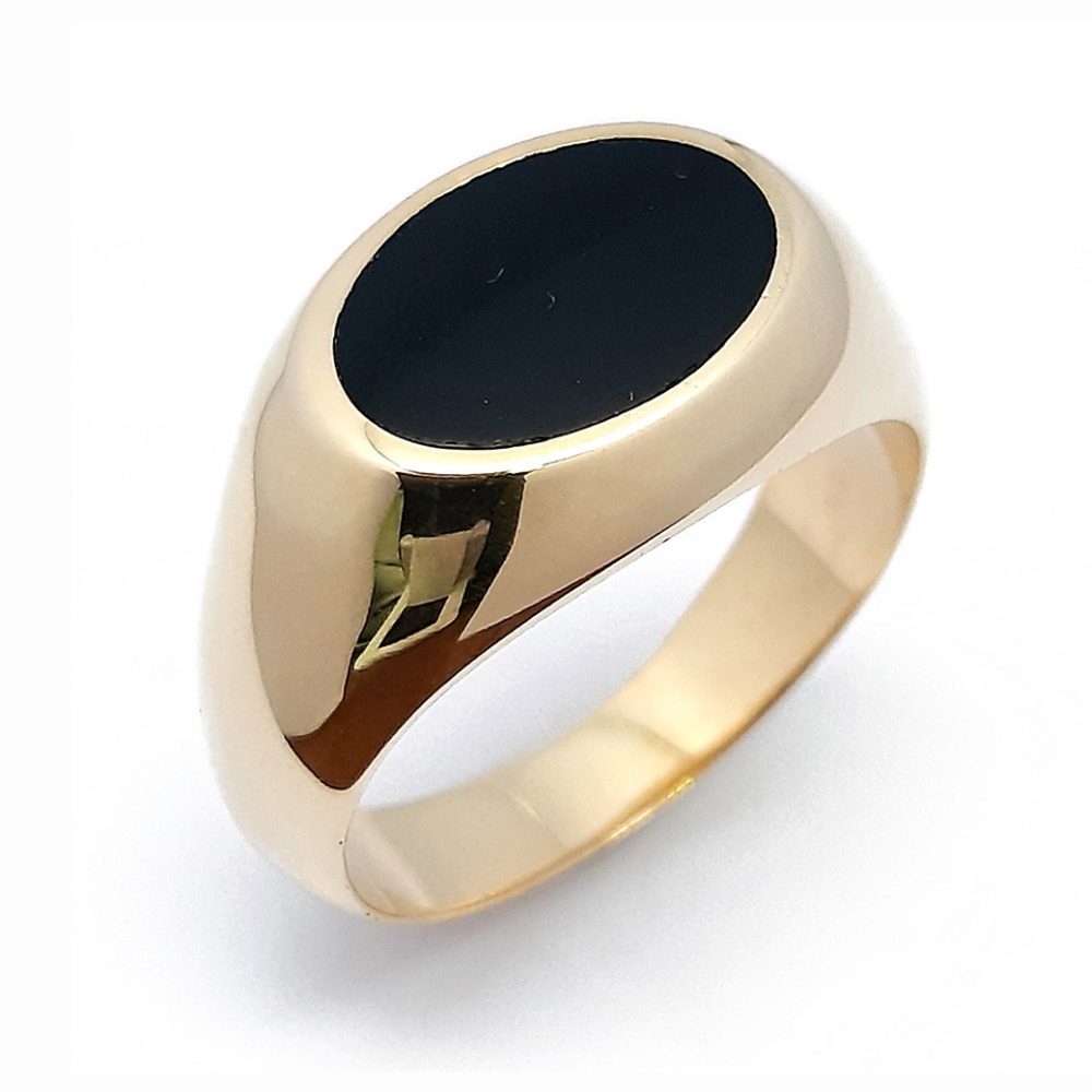 Herrenring, Gelbgold 585, mit Onyx (A001672)