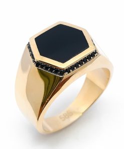 Herrenring Gelbgold 585 mit Onyx – A000991