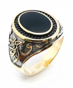 Herrenring Gelbgold 585 mit Onyx – A000992