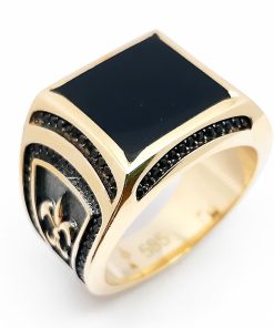 Herrenring Gelbgold 585 mit Onyx – A000986