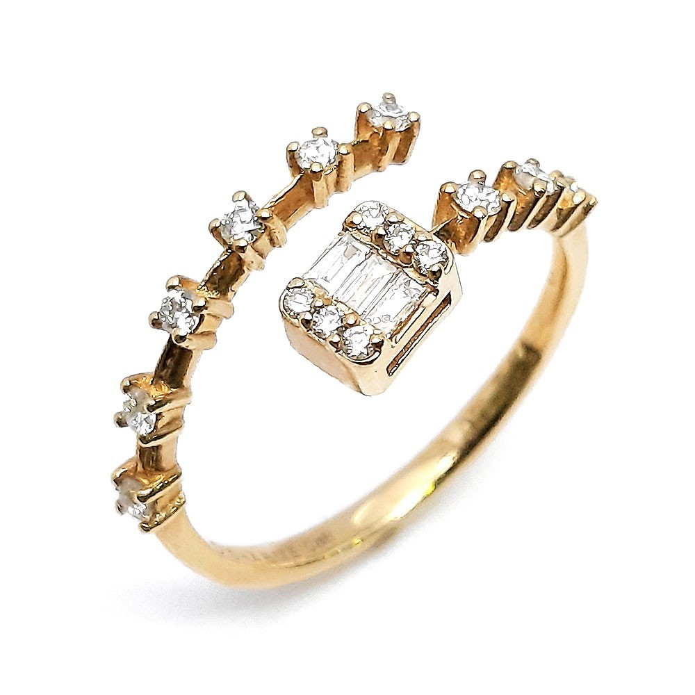 Damenring, Antragsring, Gelbgold 585, mit 0,31 ct Diamanten (V000112)