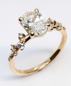 Verlobungsring Gelbgold 750 mit 1,10 ct Labor-Diamanten – L000003