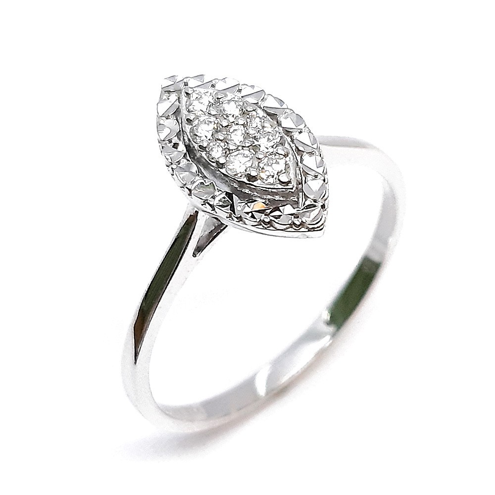 Damenring, Antragsring, Weissgold 585, mit 0,11 ct Diamanten (V000079)