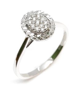 Verlobungsring Weißgold 585 mit 0,09 ct Diamanten – V000009