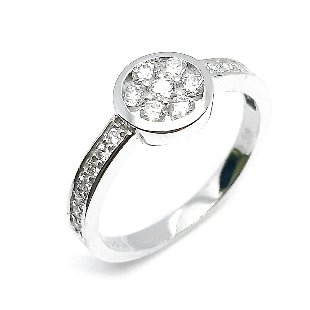 Damenring, Antragsring, Weissgold 585, mit 0,35 ct Diamanten (P000509)