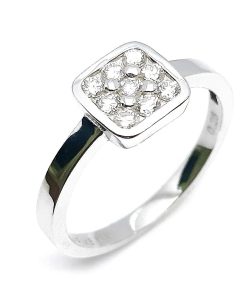 Verlobungsring Weißgold 585 mit 0,27 ct Diamanten – P000583