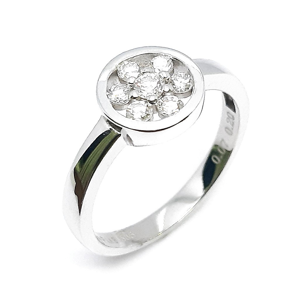 Damenring, Antragsring, Weissgold 585, mit 0,25 ct Diamanten (P000584)