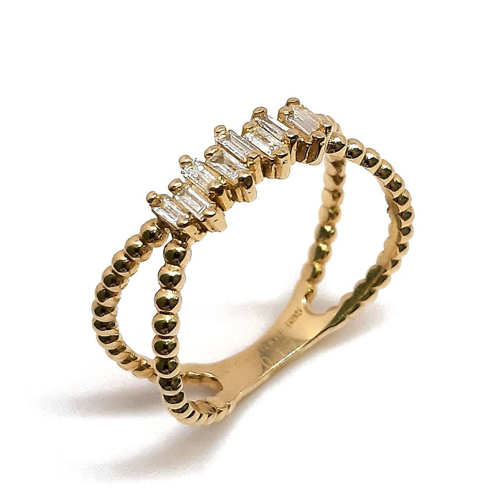 Damenring, Gelbgold 585 mit 0,18 ct Diamanten (V000106)