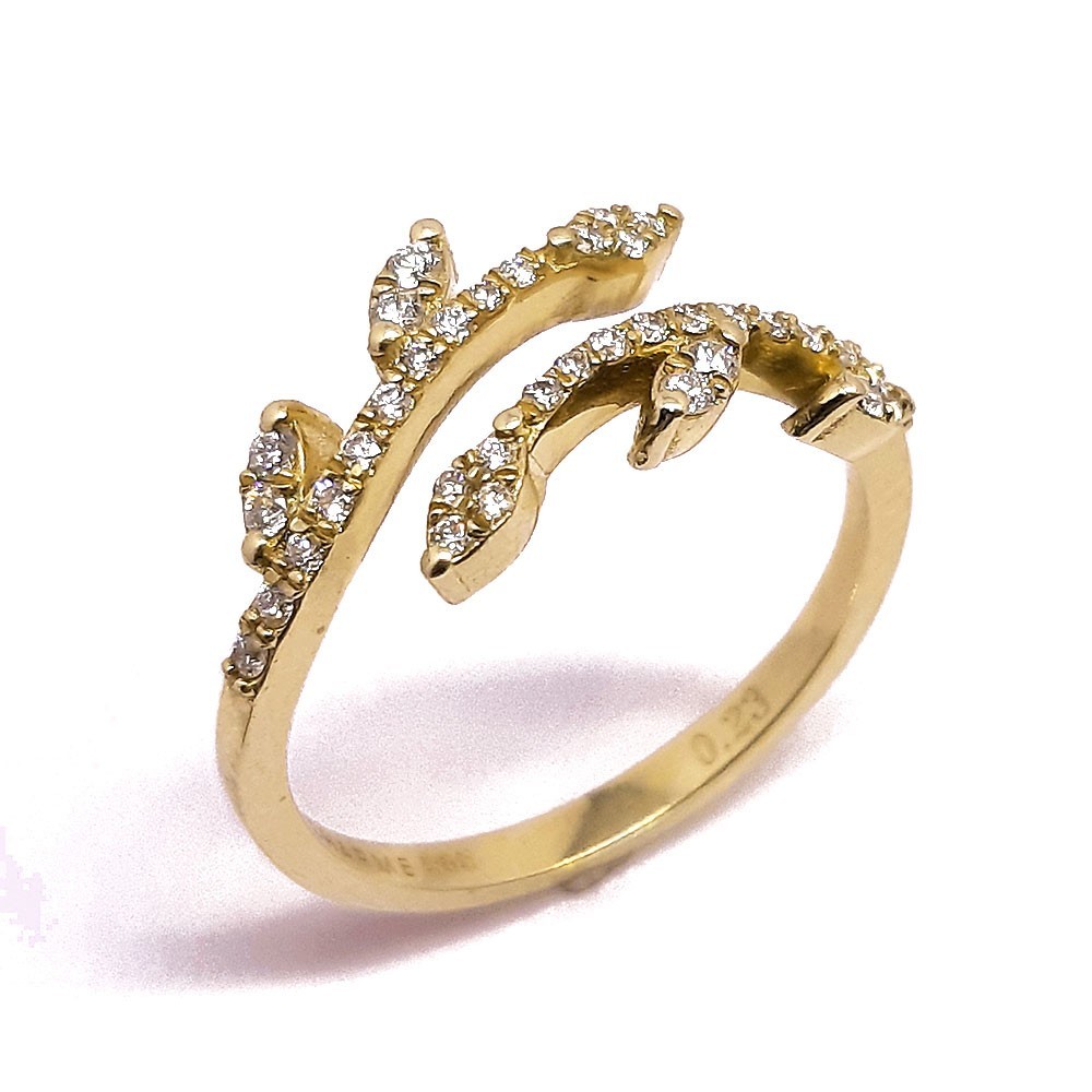 Damenring, Gelbgold 585 mit 0,23 ct Diamanten (V000039)