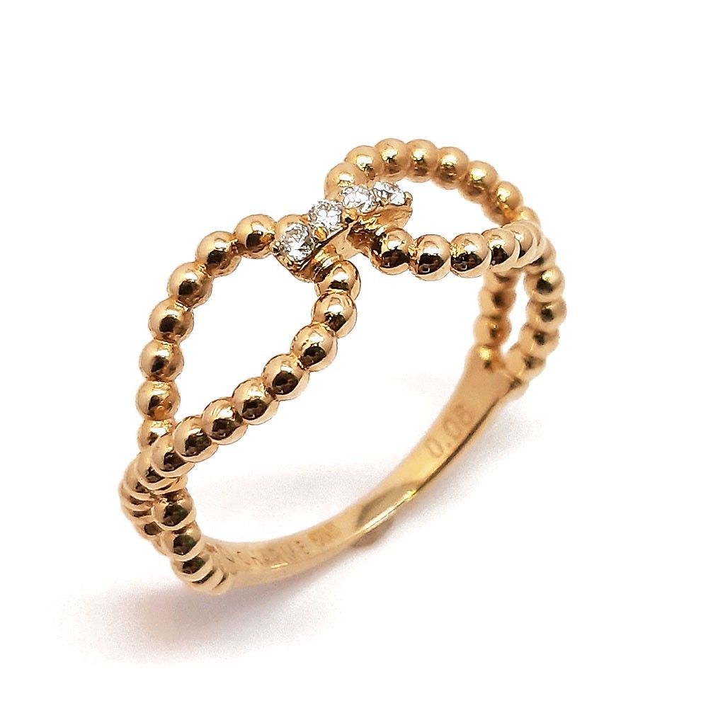 Damenring, Gelbgold 585 mit 0,06 ct Diamanten (V000021)