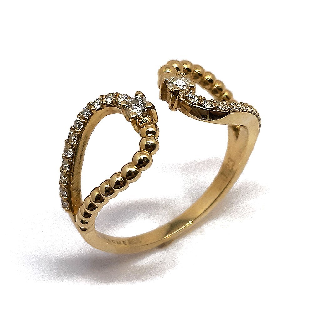 Damenring, Gelbgold 585 mit 0,23 ct Diamanten (V000032)