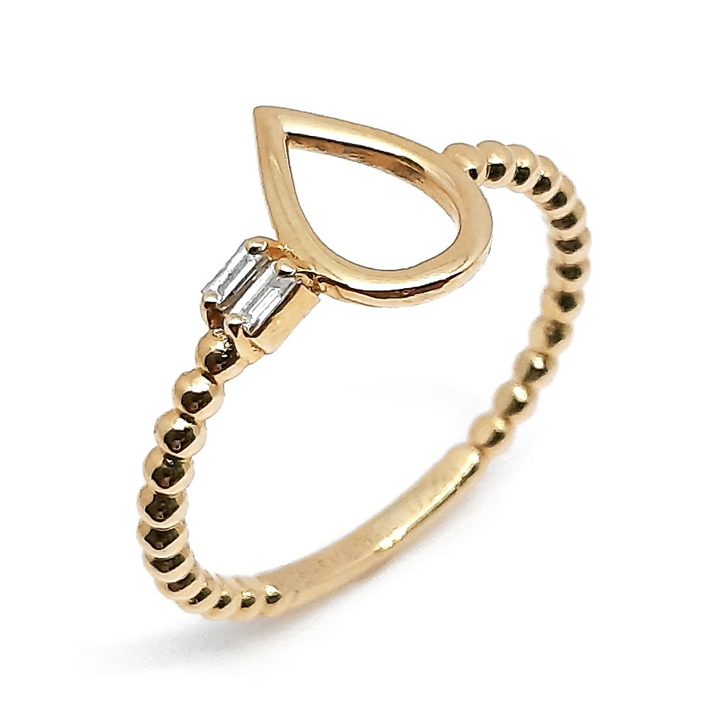 Damenring, Gelbgold 585 mit 0,04 ct Diamanten (V000048)